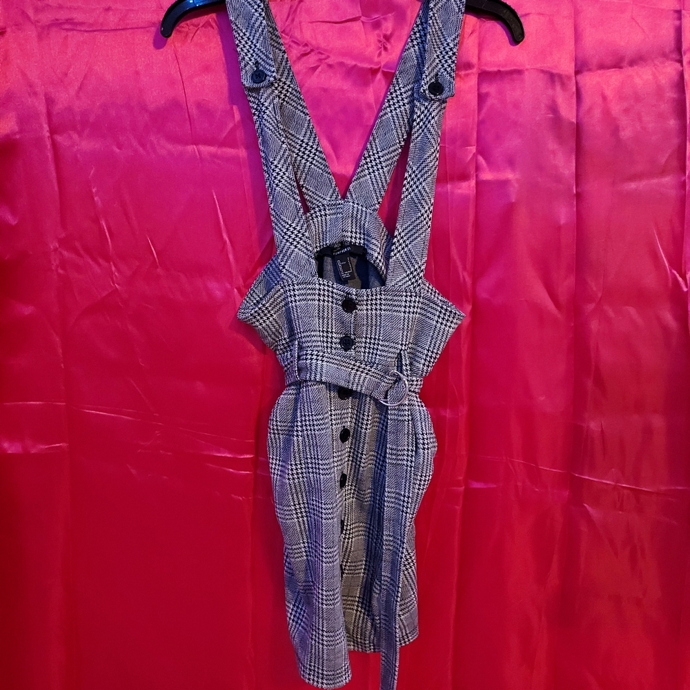 Patterned Overalls Skirt